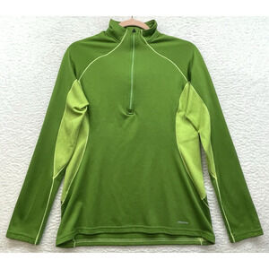 Patagonia Shirt Womens Small Green Capilene 3 Midweight 1/4 Zip Pullover Outdoor